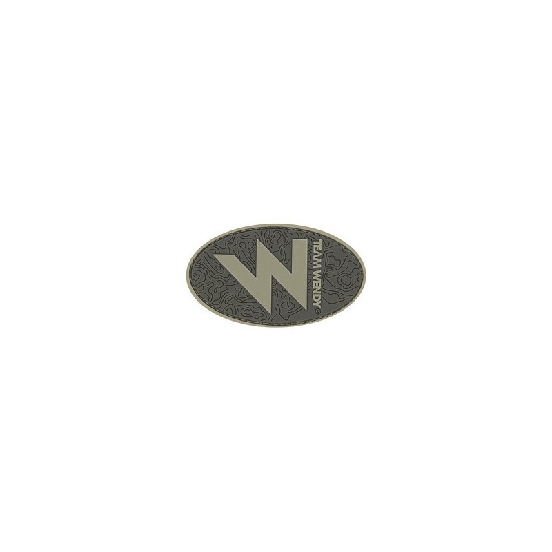 TEAM WENDY "W" Velcro Logo Patch (2"x3")(5cm x 7.6cm) - Rev. 2, Ranger Green