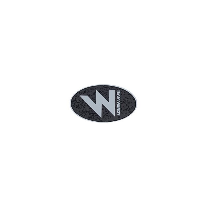 TEAM WENDY "W" Velcro Logo Patch (2"x3")(5cm x 7.6cm) - Rev. 2, Black