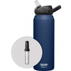 CamelBak eddy®+ Navy Water Bottle 32oz (1.0L) SST Vacuum Insulated, filtered by LifeStraw, 7756