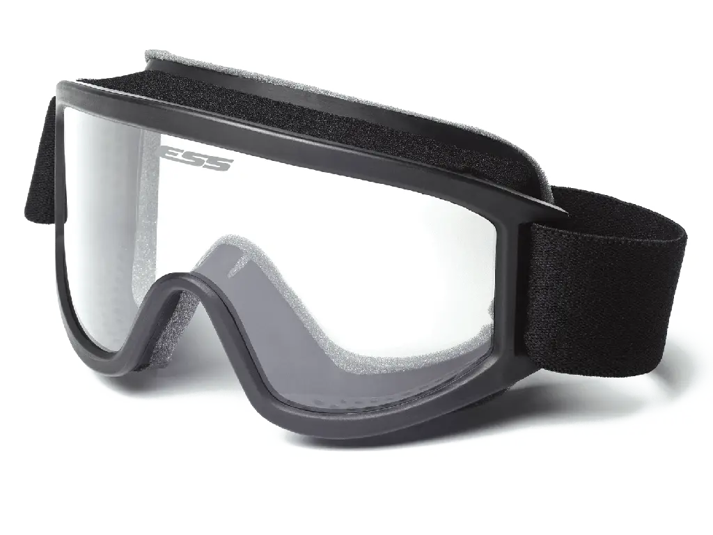 ESS Asian Fit Striker SAF Goggle, Black Frame w/ 2 Clear Lens, 11603