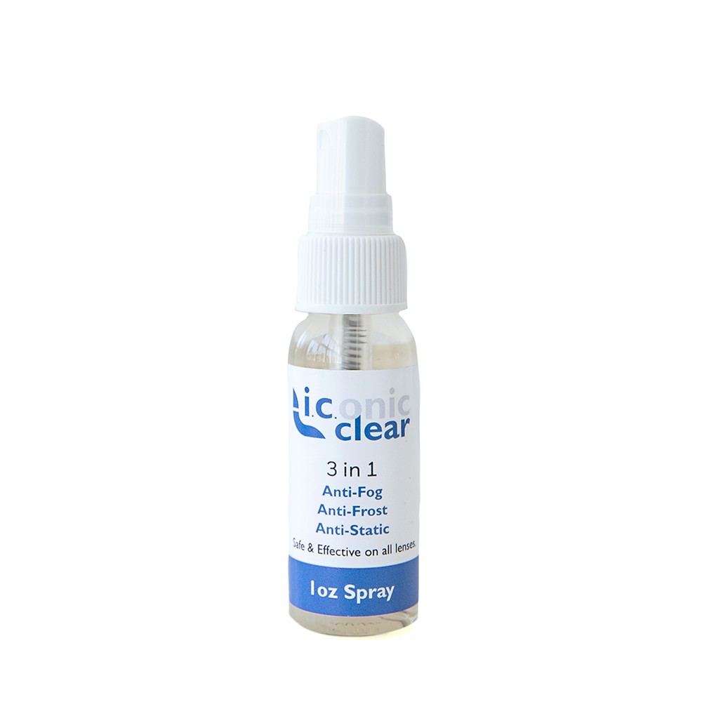Iconic Clear Anti-fog, Anti-frost, Anti Static, 1oz (29ml) Spray, 0972