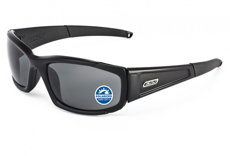 ESS CDI Sunglasses Black Frame w/ Polarized Mirrored Gray Lens, 17029