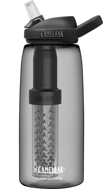 CamelBak eddy®+ Charcoal Water Bottle 32oz (1.0L) filtered by LifeStraw, 5563