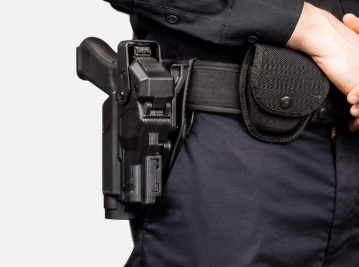 ALIEN GEAR Glock 19/23 Left-Hand Rapid Force Duty Holster - Slide Belt, Mid Ride, Matte Finish, Uncovered Optic