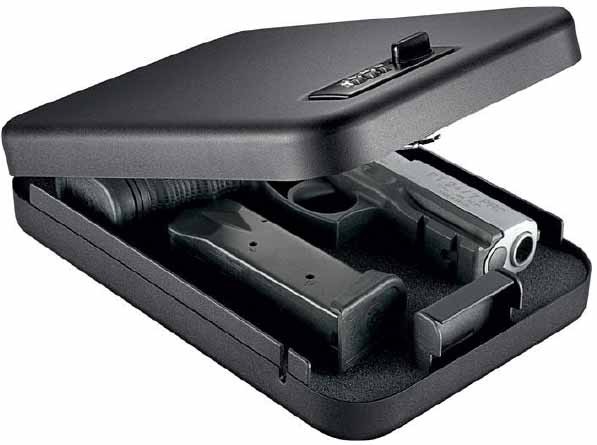 Portable Safe, for Handgun and Jewelry, Programmable 3-Digit Combination Number Lock