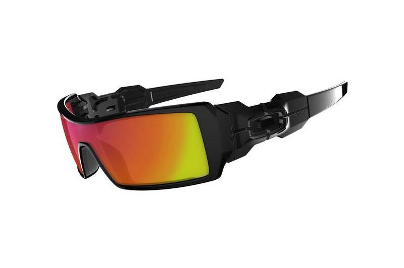 OAKLEY Oil Rig Polished Black w/Ruby Iridium 12900