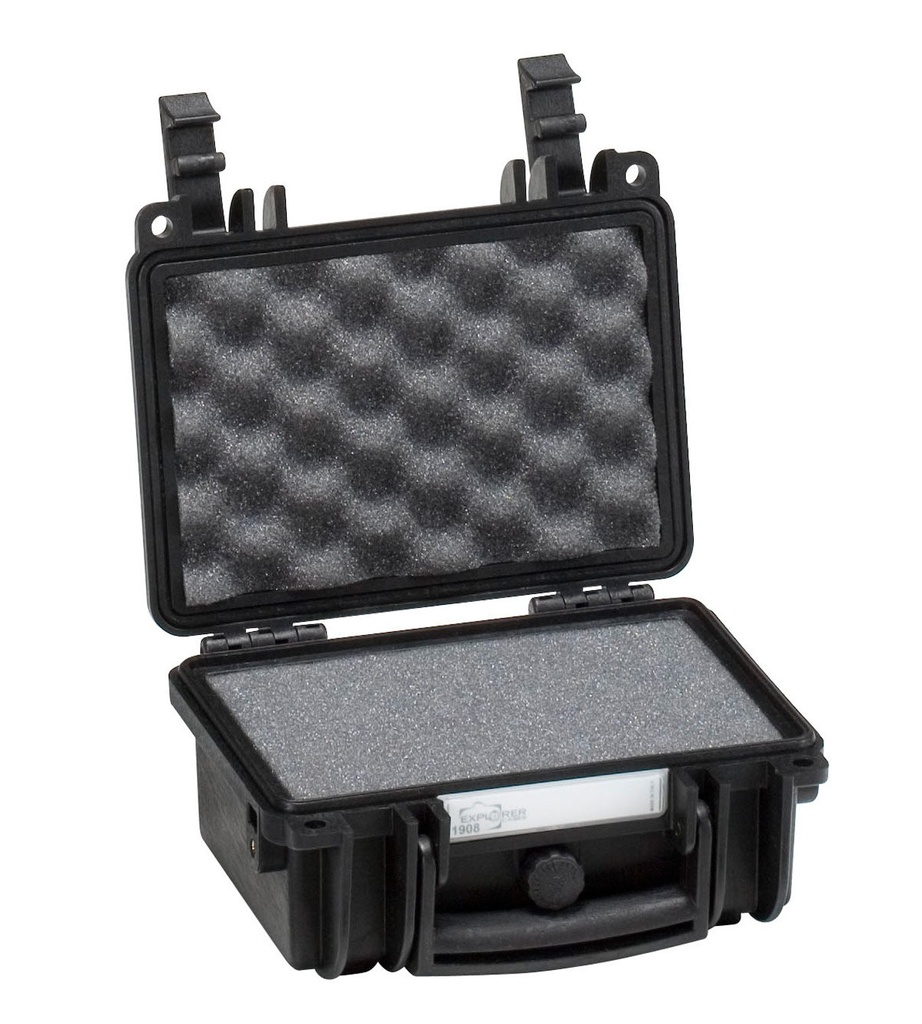 EXPLORER CASES 1908.B Internal L190 x W125 x D85 mm with Pre-cubed Foam, Black Case, 6876