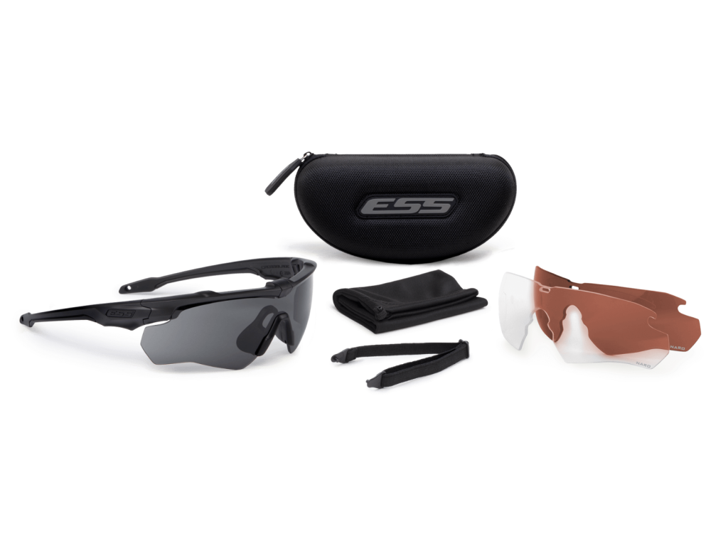 ESS Crossblade NARO 3LS Matte Black w/LPL-3B, Smoke Grey and Clear Lenses