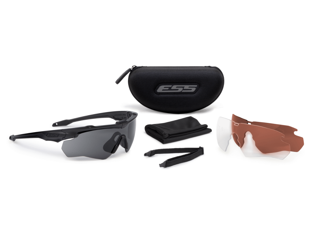 ESS Crossblade 3LS Matte Black w/LPL-3B, Smoke Grey and Clear Lenses