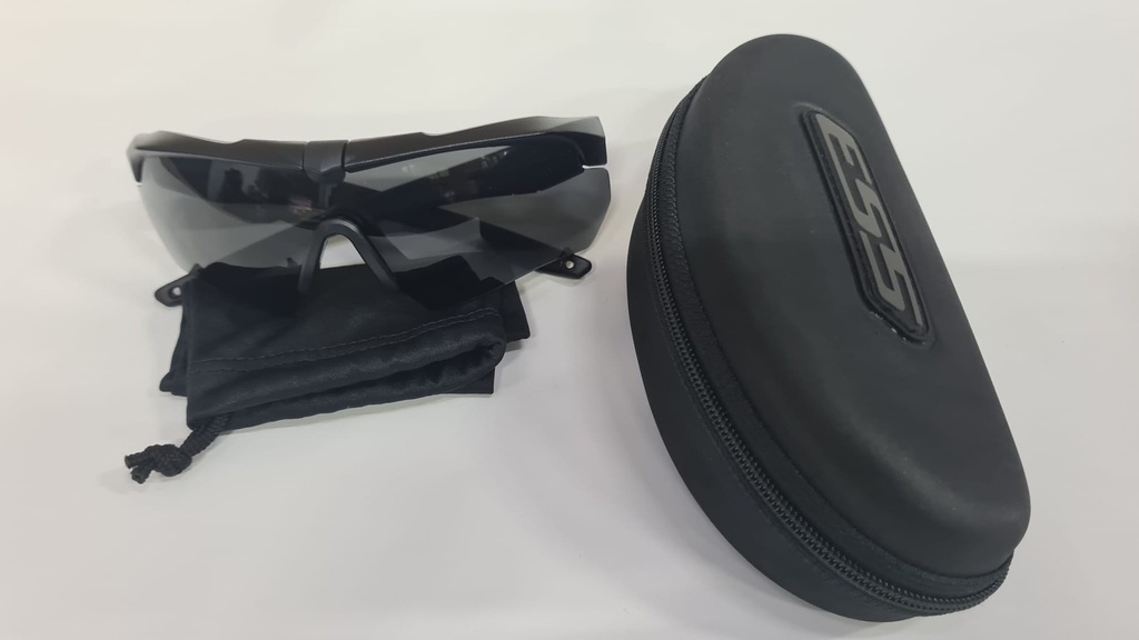 [740-0614_S] ESS Crossbow Eyeshield, Black Frame w/ Smoke Gray Lens in Hard Case (One-Off Special Configuration) 5200