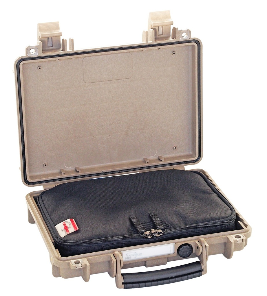 EXPLORER CASES 3005.DGB Internal L300 x W210 x D58 mm with Soft Gun Bag, No Wheels, Desert Sand Case, 10637
