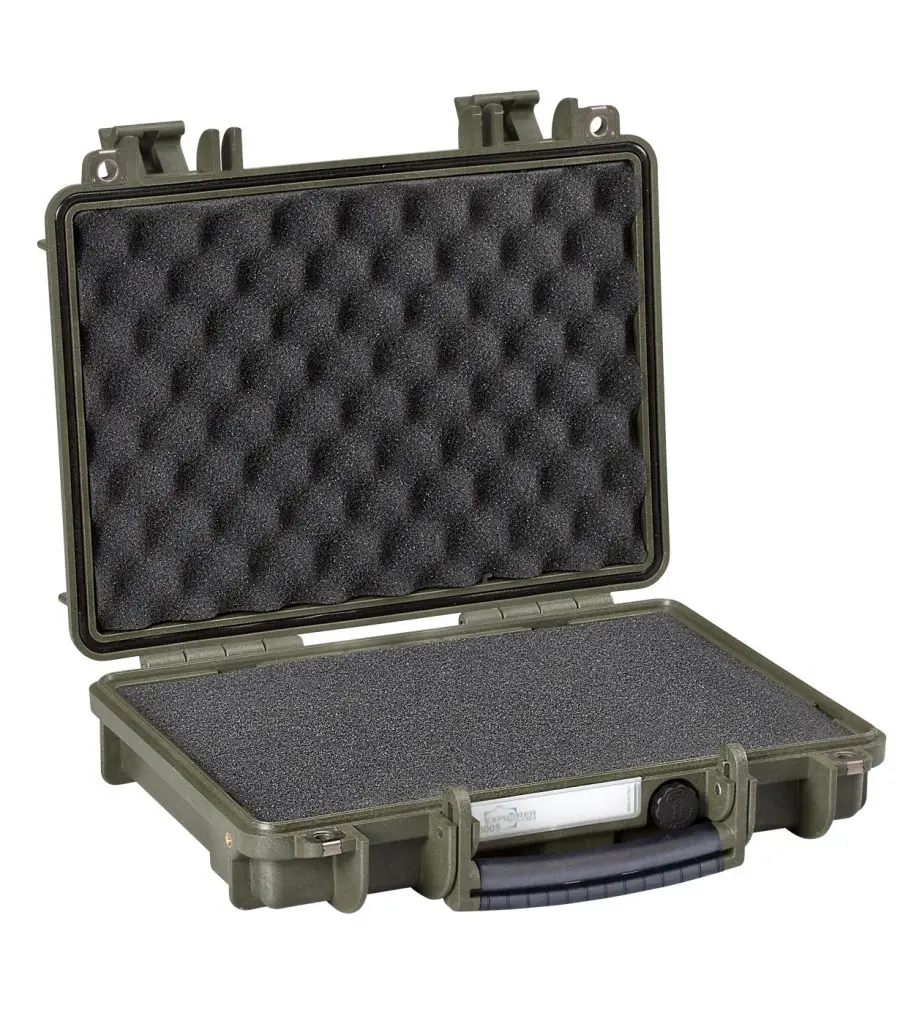 EXPLORER CASES 3005.G Internal L300 x W210 x D58 mm with Pre-cubed Foam, No Wheels, Military Green Case, 10182