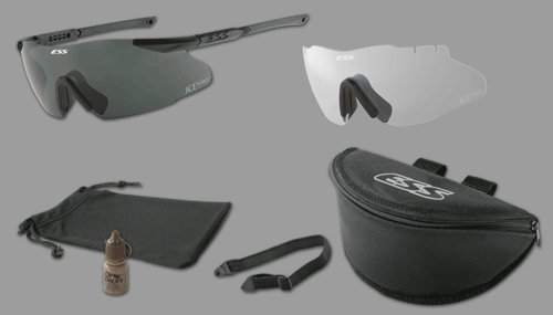 ESS ICE 2LS NARO Unit Issue Eyeshield Kit, Black with NARO Clear & NARO Smoke Gray Lenses, 9564