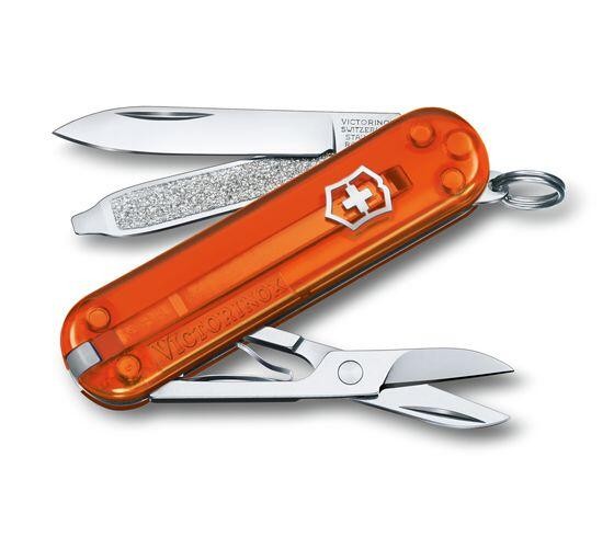 [0.6223.T82G] Victorinox Classic SD Transparent, 58mm, Fire Opal
