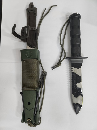 [16071_G] AITOR Jungle King II Black Camou w/OD Green Sheath 27084