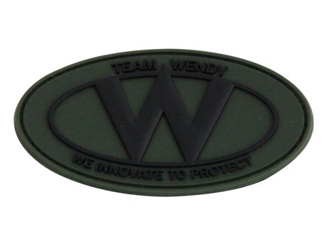 [C390-FG] TEAM WENDY PVC Logo Helmet Patch - Rev. 1, Green
