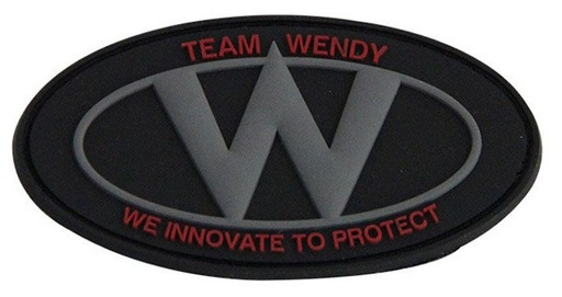 [C390-BK] TEAM WENDY PVC Logo Helmet Patch - Rev. 1, Black