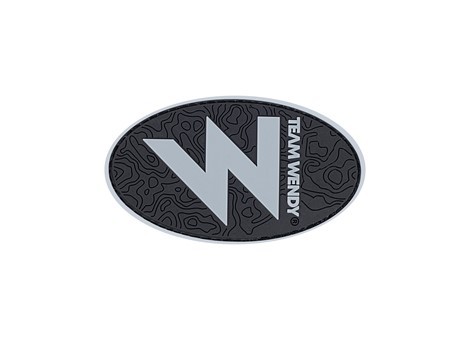 [C390-BK-2] TEAM WENDY "W" Velcro Logo Patch (2"x3")(5cm x 7.6cm) - Rev. 2, Black