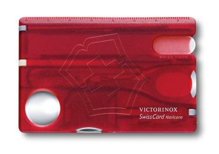 [0.7240.T] Victorinox SwissCard Nailcare, Red Translucent