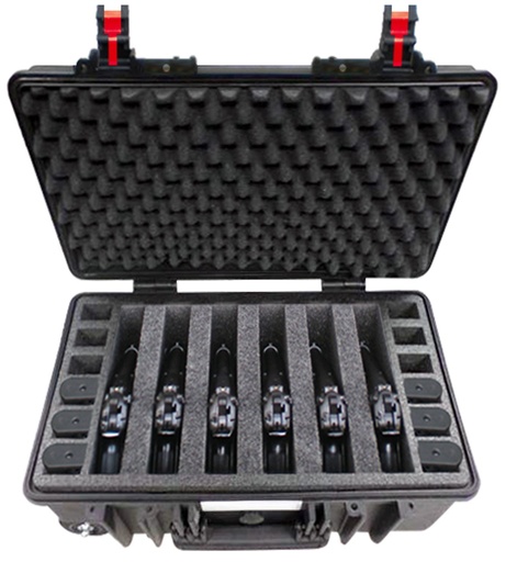 [5221HL.B.6P] EXPLORER CASES 5221HL.B.6P Internal L520 x W285 x D205 mm with 6-pistols Bag, Ball-bearing Wheels, Black Case, 41554