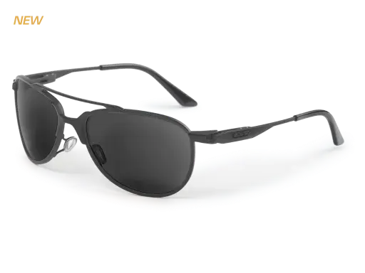 [EE4062-01] ESS InVINCEible Aviator Black frame sunglasses with subdued ESS logo w/ Smoke Gray lenses