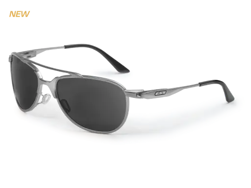 [EE4062-04] ESS InVINCEible Aviator Gunmetal frame sunglasses with subdued ESS logo w/ Smoke Gray lenses