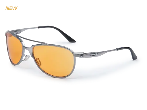 [EE4062-05] ESS InVINCEible Aviator Gunmetal frame sunglasses with subdued ESS logo w/ Orange Rust lenses